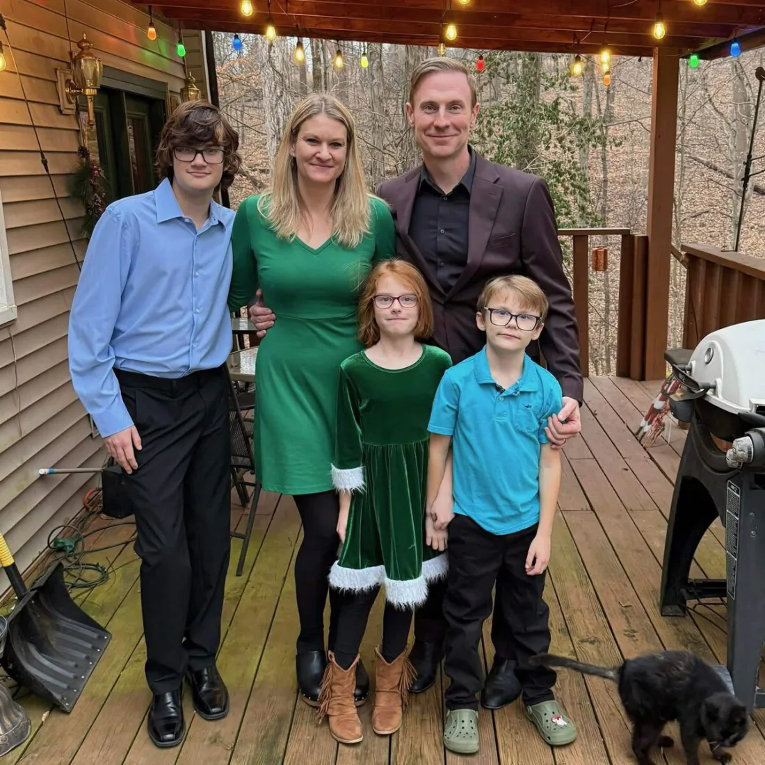 The Blessing family during the holidays